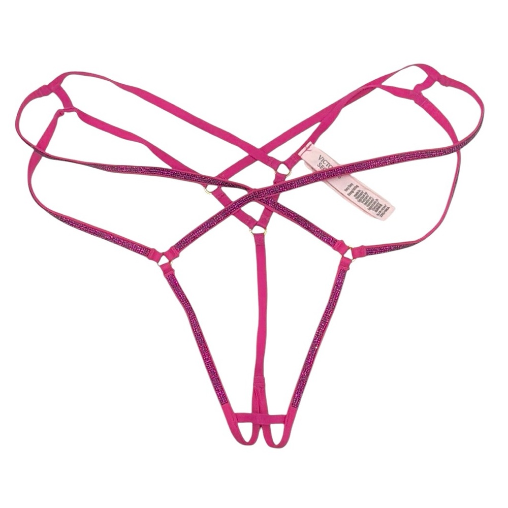 Victoria’s Secret Very Sexy Crotchless Shine Strappy Thong Panty Size S